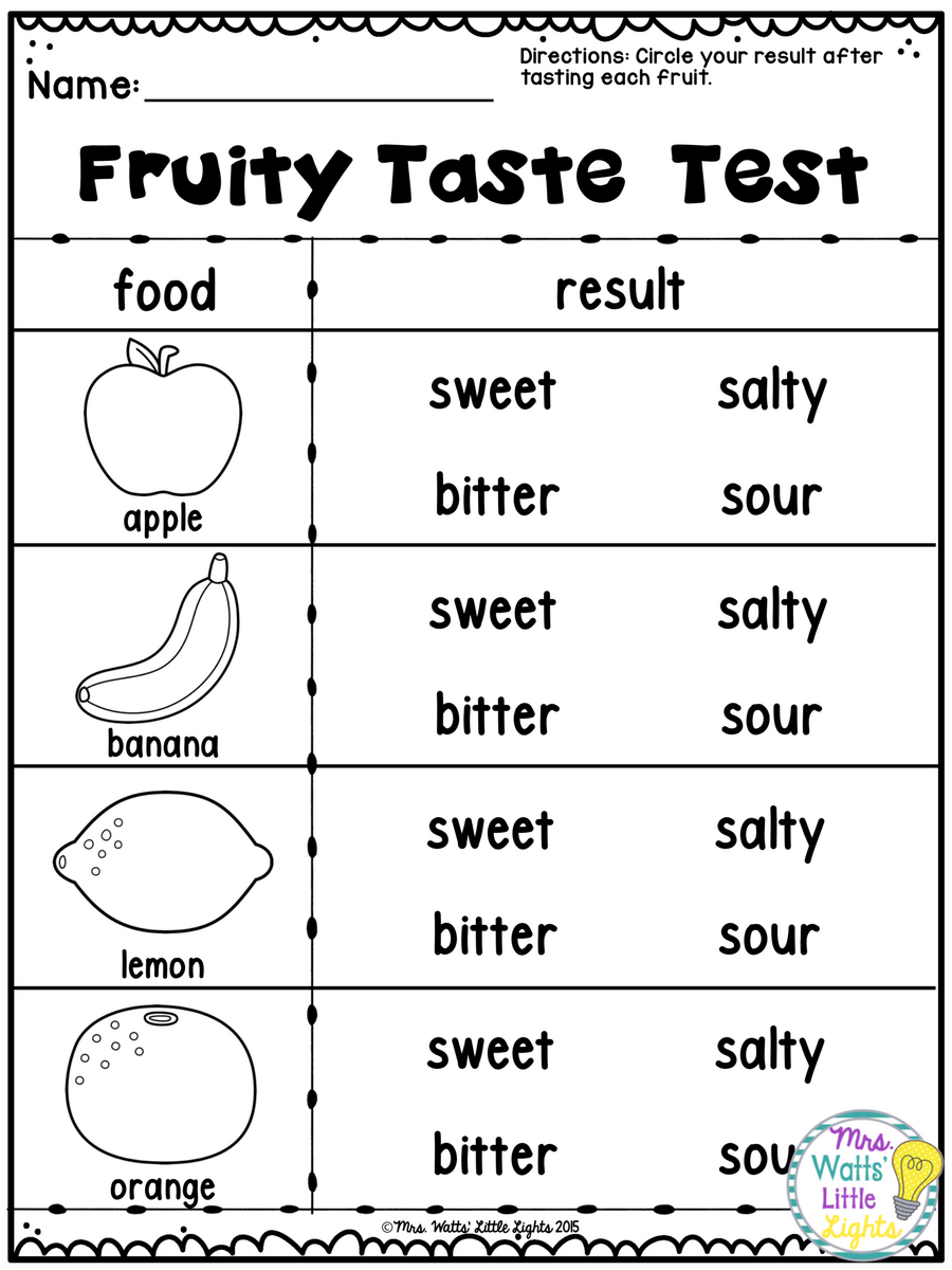 Five Senses Activities Taste Test Five Senses Activities Taste Test