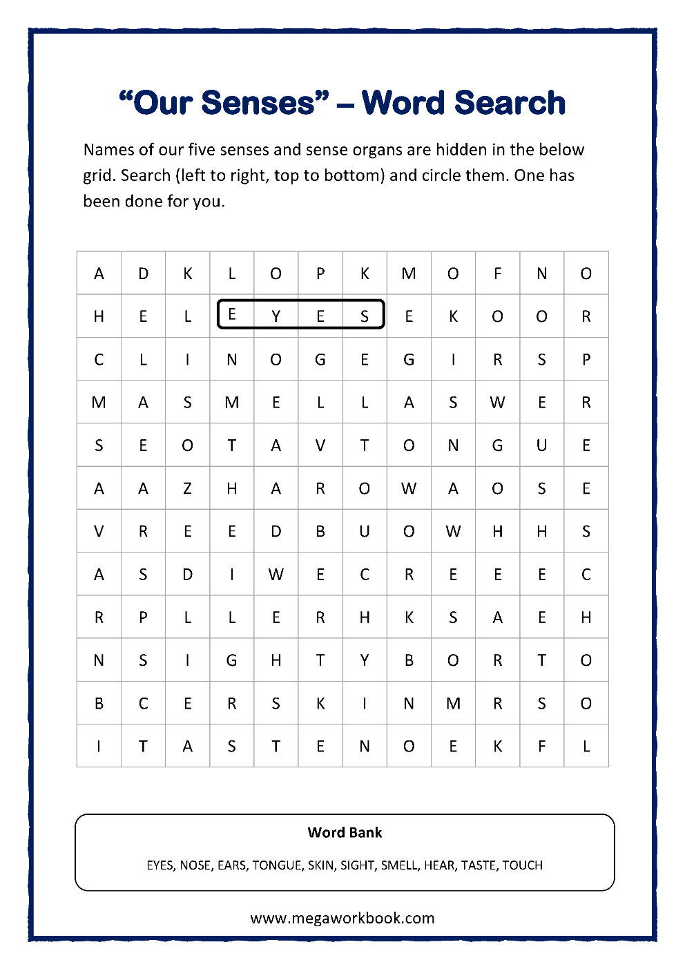 Five Senses Worksheets For Preschool And Kindergarten MegaWorkbook Five Senses Worksheets For Preschool And Kindergarten MegaWorkbook