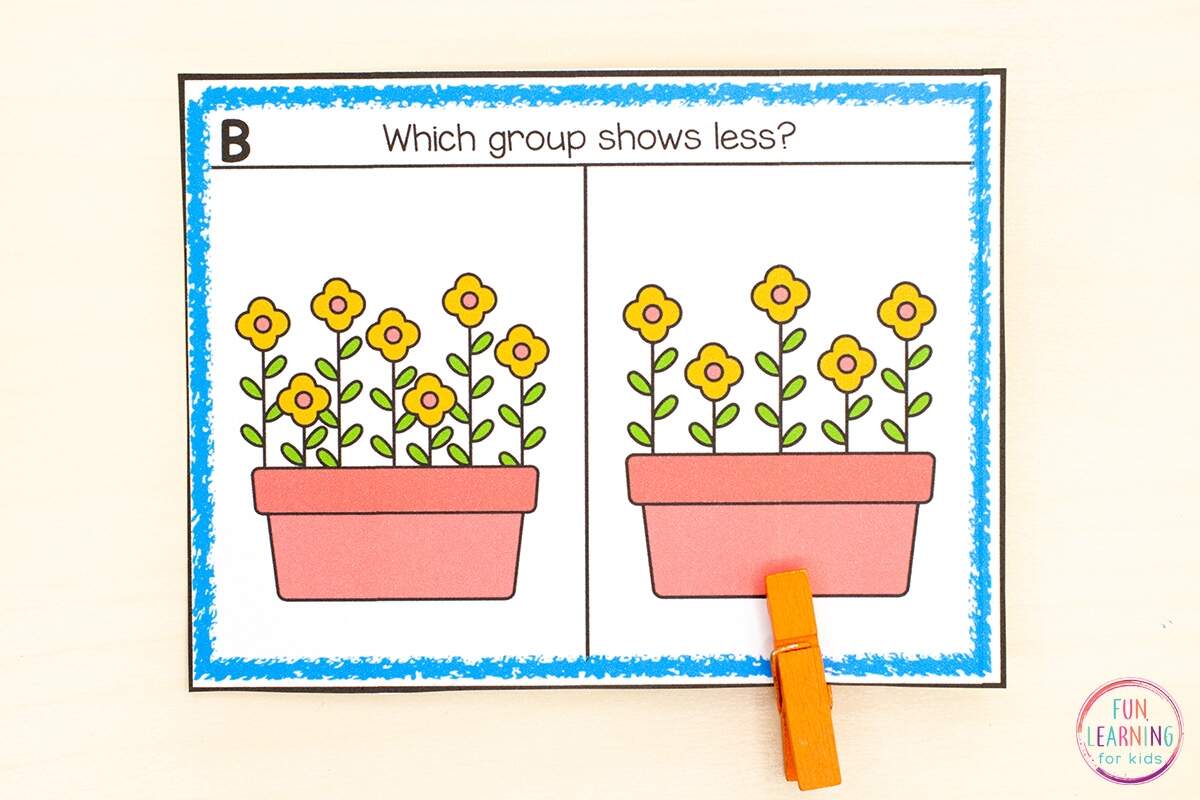 Flower Comparing Sets Math Activity