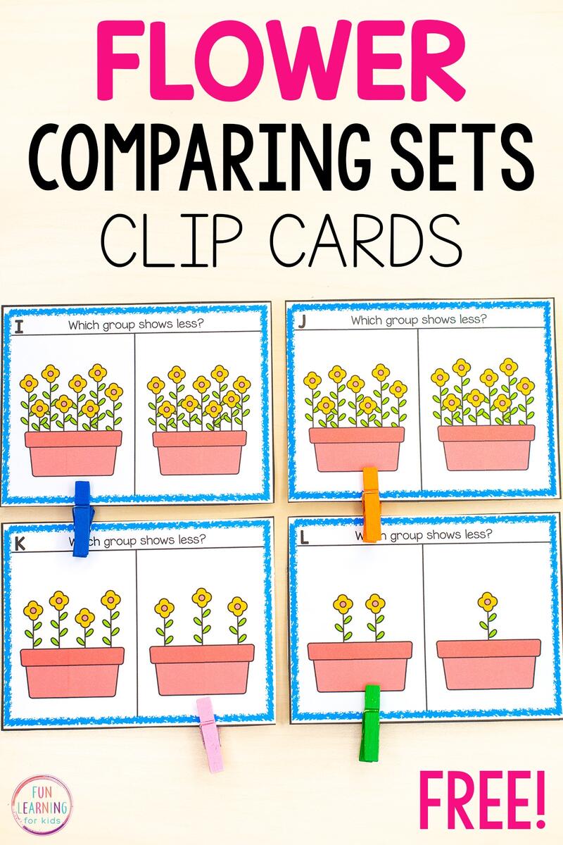 Flower Comparing Sets Math Activity