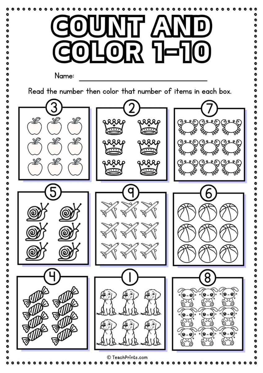Free 1 20 Counting Worksheets Teach Prints