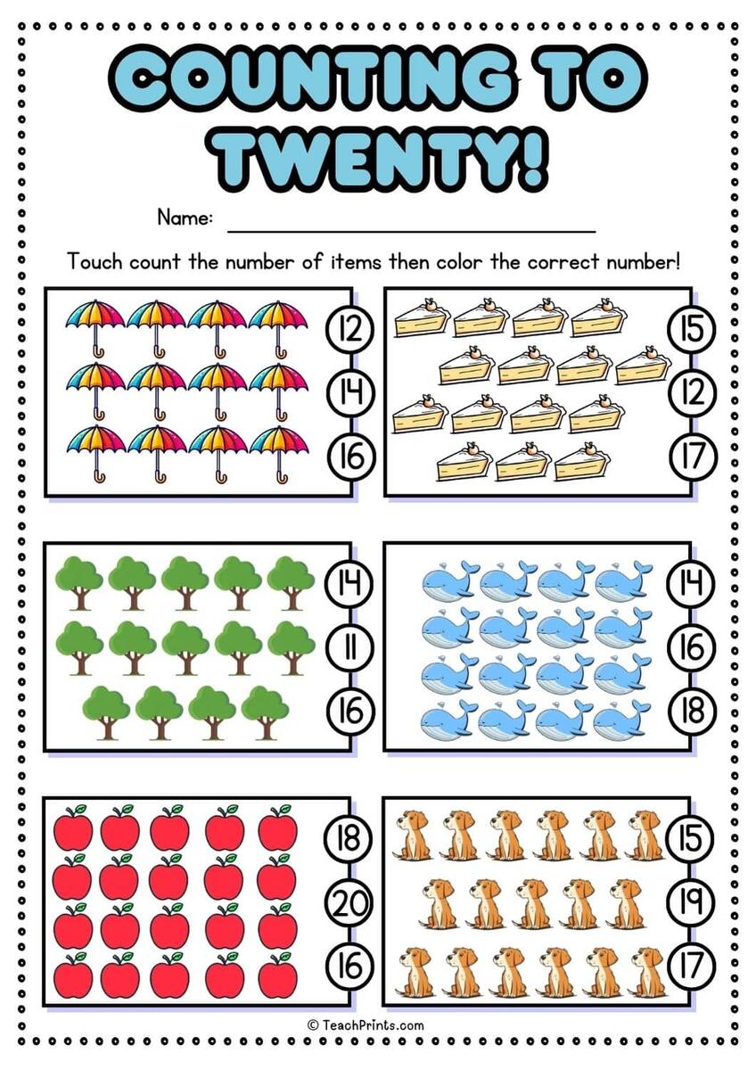 Numbers 1 20 Worksheets Spring Math Worksheets Made By Teachers