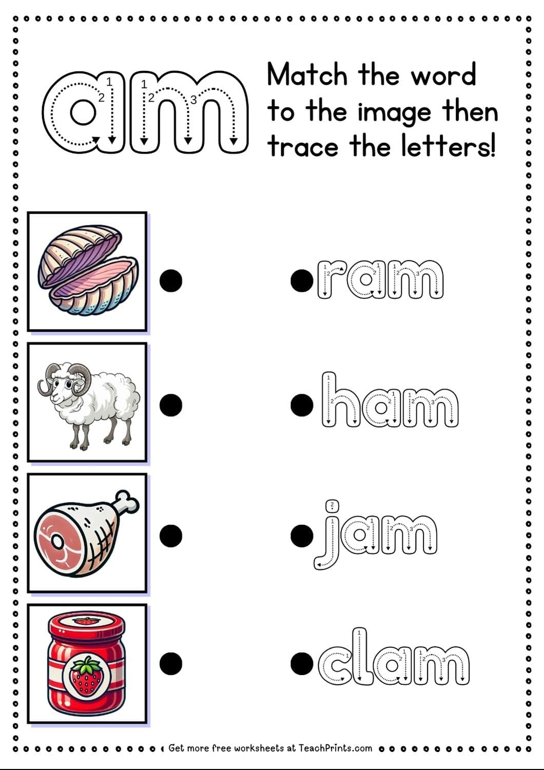Free Am Word Family Worksheets Teach Prints Free Am Word Family Worksheets Teach Prints