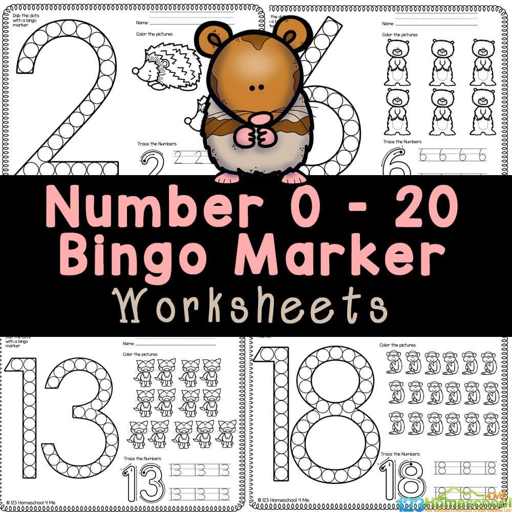FREE Animal Bingo Marker Numbers To 20 Worksheets FREE Animal Bingo Marker Numbers To 20 Worksheets