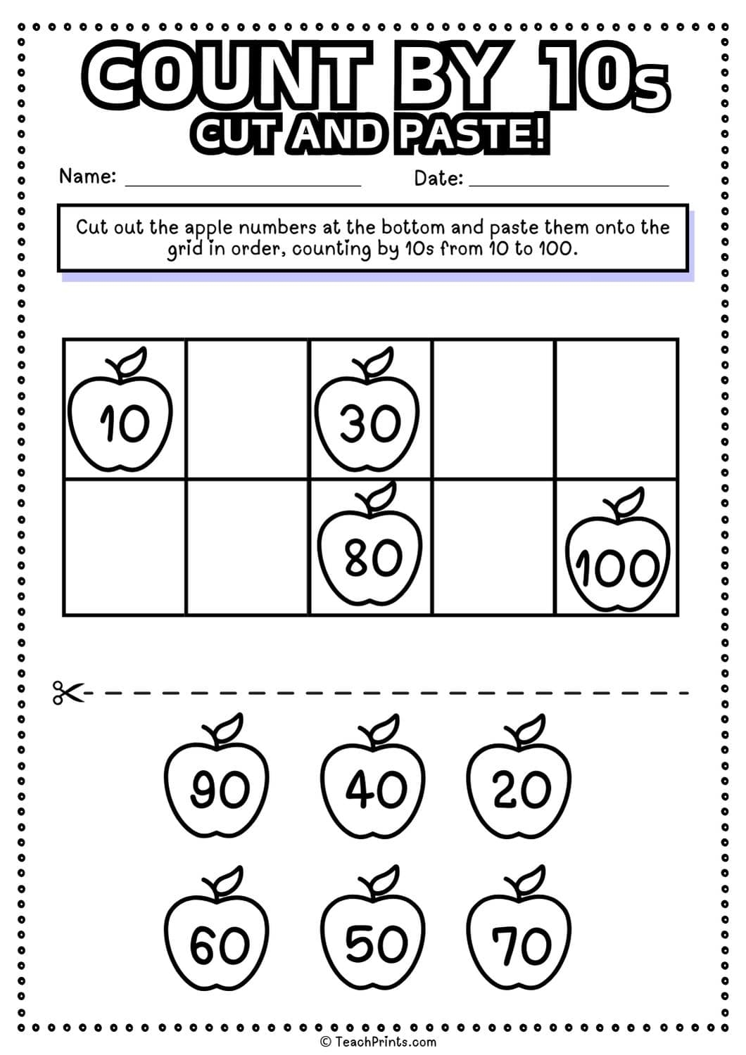Free Count By 10s Worksheets Teach Prints Free Count By 10s Worksheets Teach Prints