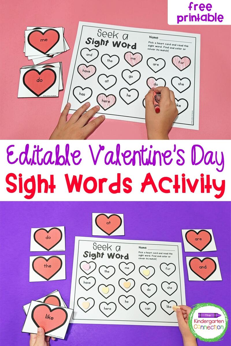 FREE Editable Valentine S Day Sight Words Game FREE Editable Valentine S Day Sight Words Game