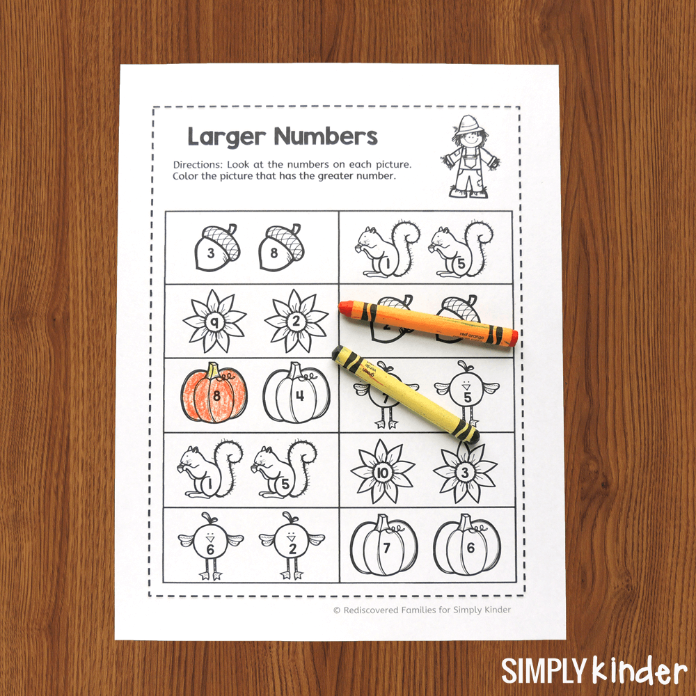 Free Fall Math Worksheets To Use With Kinders Simply Kinder Fall Themed Kinder 2nd Grade Math Add Subtract Made By Teachers