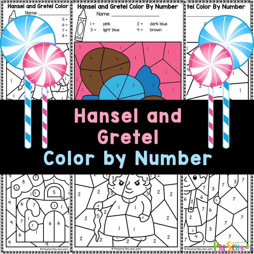 FREE Hansel And Gretel Color By Number Coloring Pages