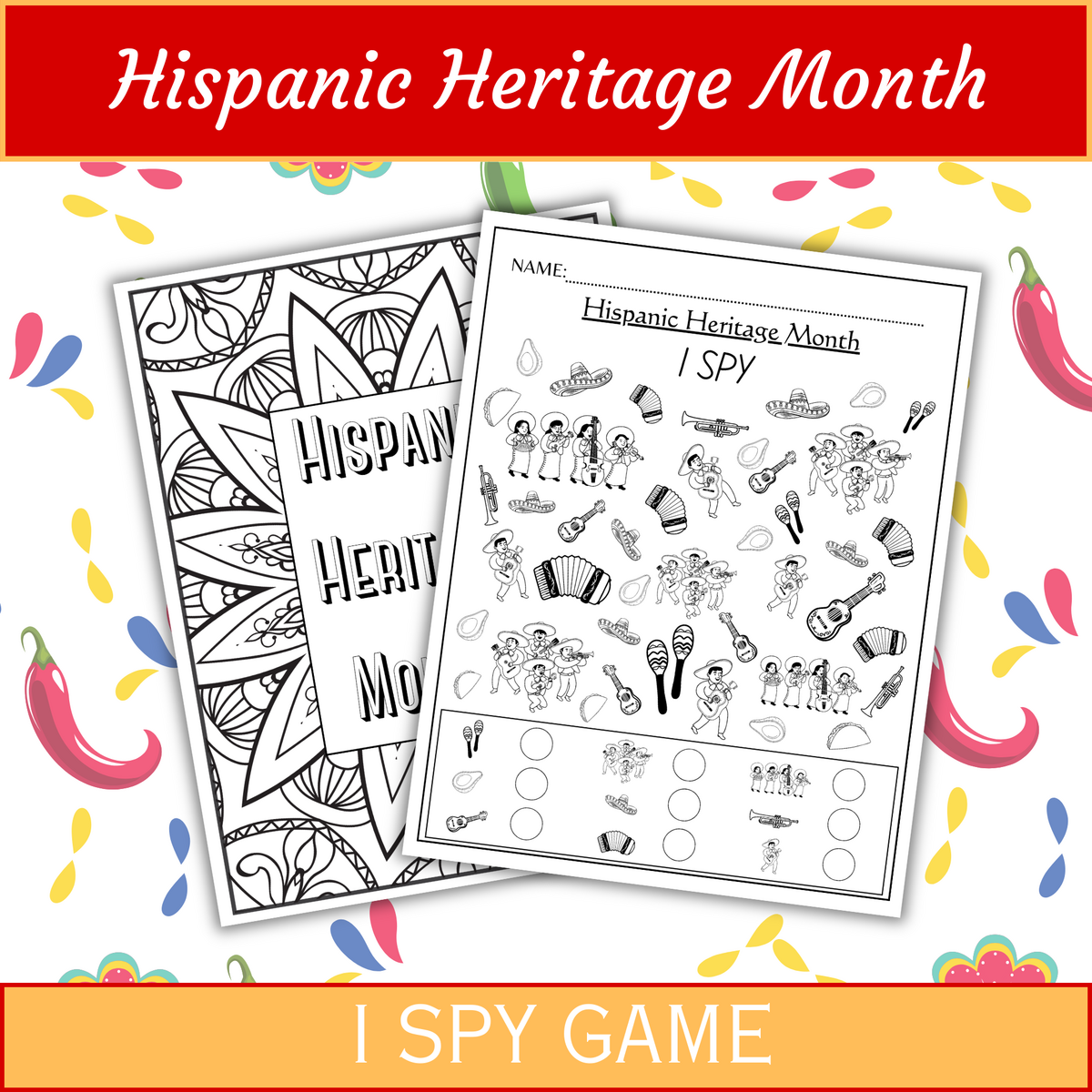FREE Hispanic Heritage Month Activities I SPY Game For Spanish Heritage Month Latino Coloring Page Made By Teachers FREE Hispanic Heritage Month Activities I SPY Game For Spanish Heritage Month Latino Coloring Page Made By Teachers