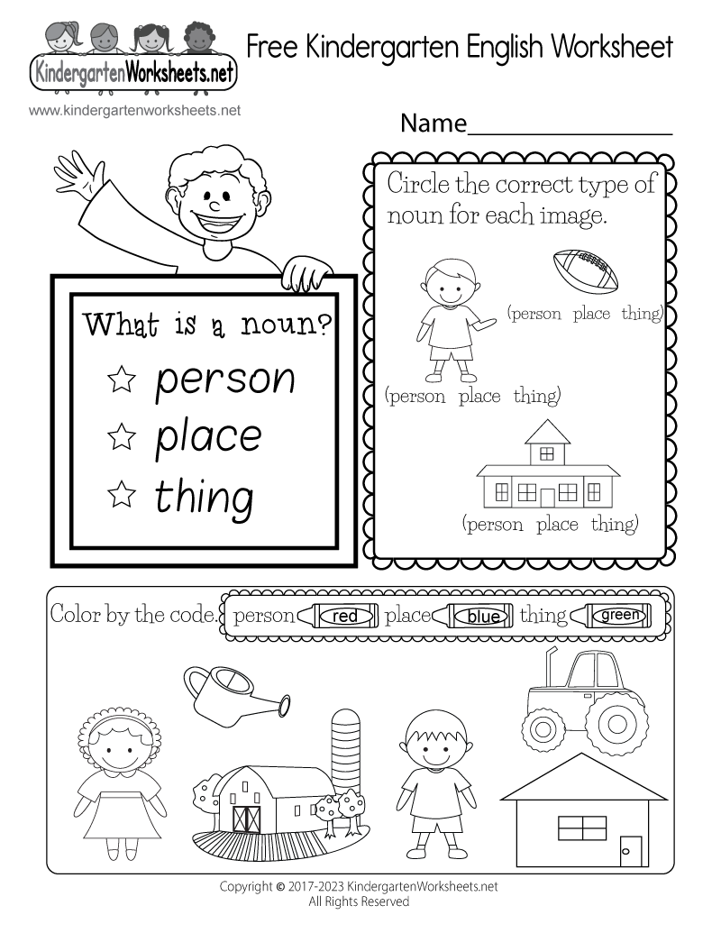 Free Kindergarten English Worksheet English For Kids Step By Step Sight Words Worksheets