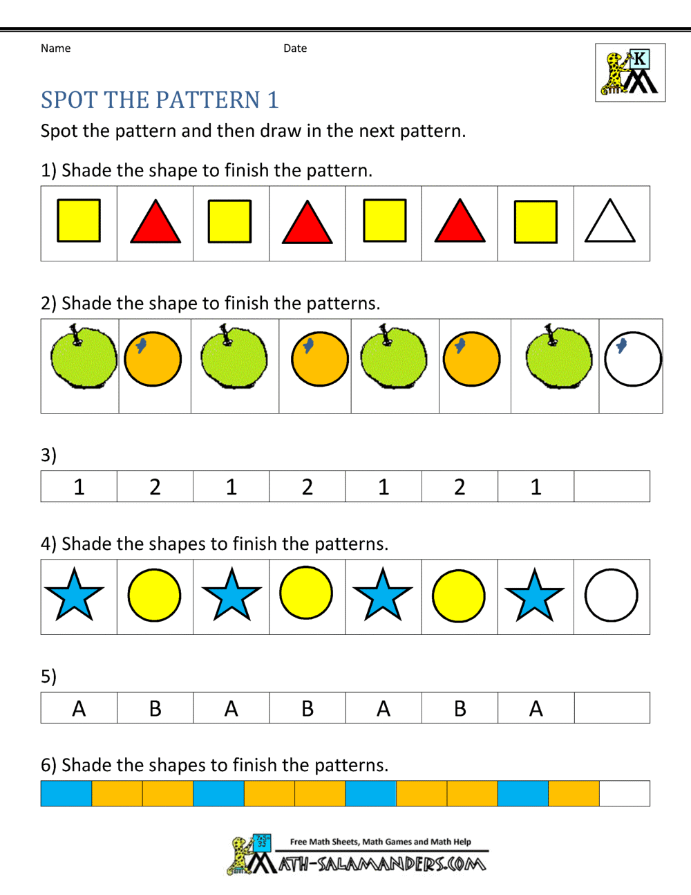 Thanksgiving Number Patterns Free Worksheets Squarehead Teachers