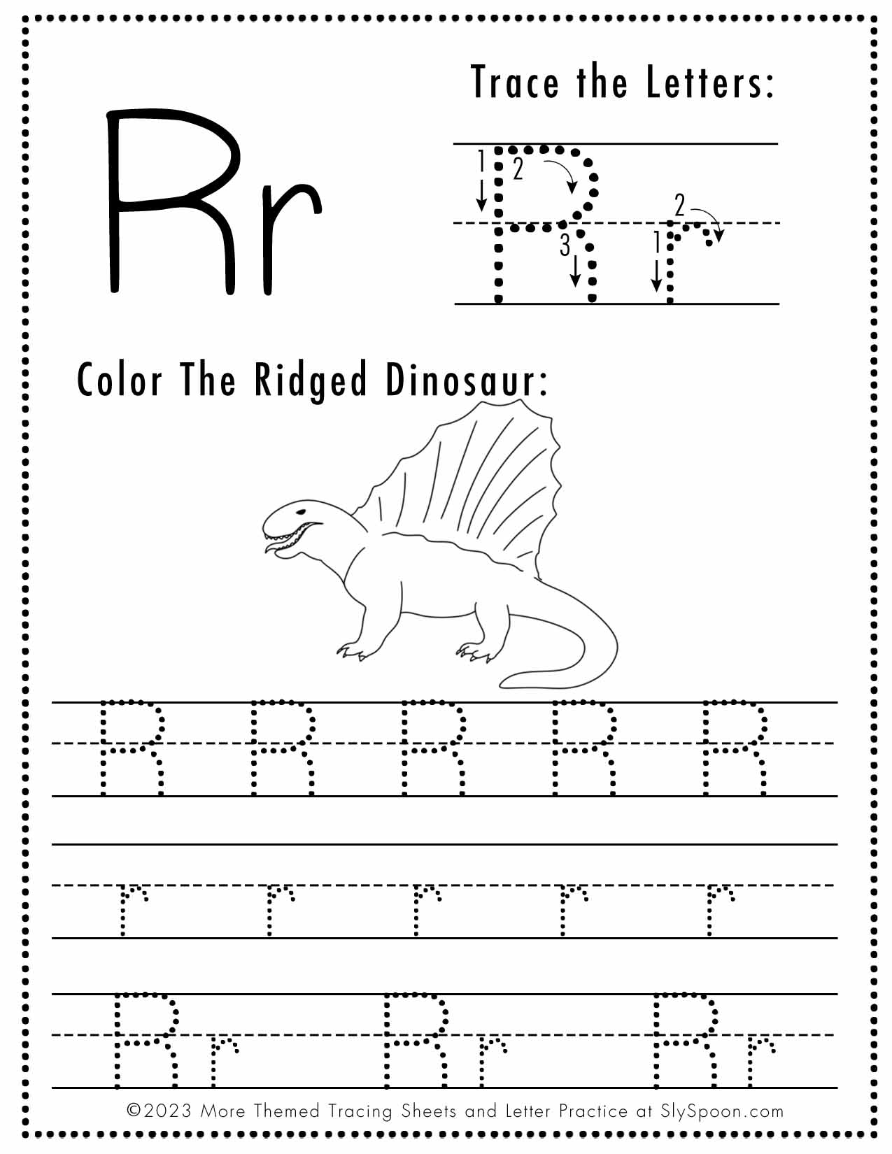 Printable Letter R Alphabet Tracing Worksheet Stock Vector Royalty Free 2364977137 Shutterstock