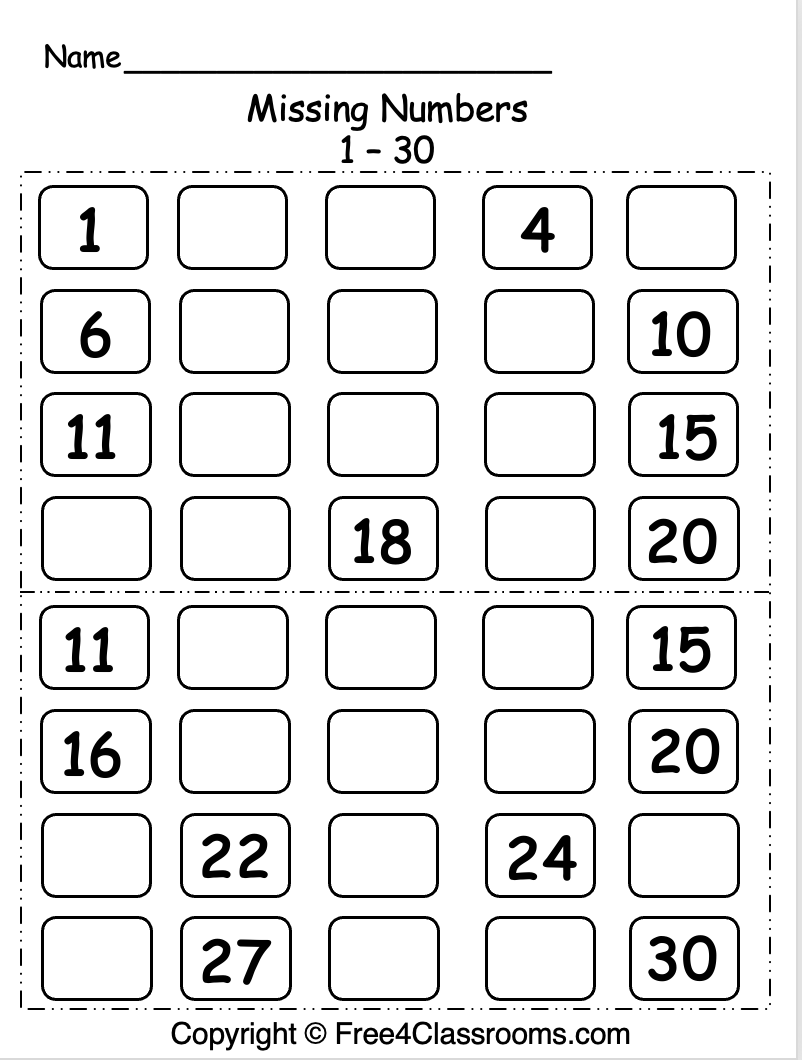 Printable Counting Worksheet Counting Up To 50