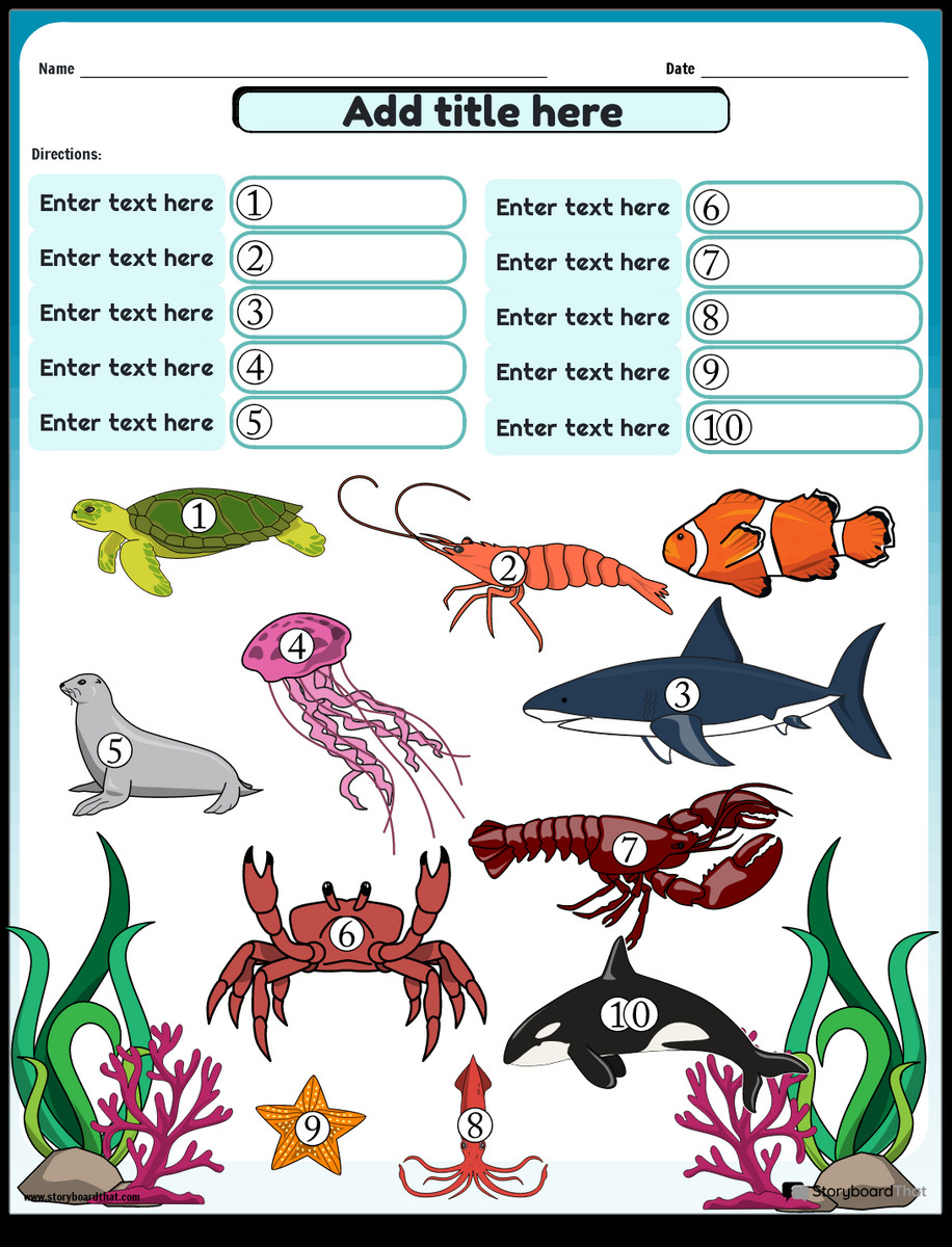 Ocean Line Tracing Work Sheet