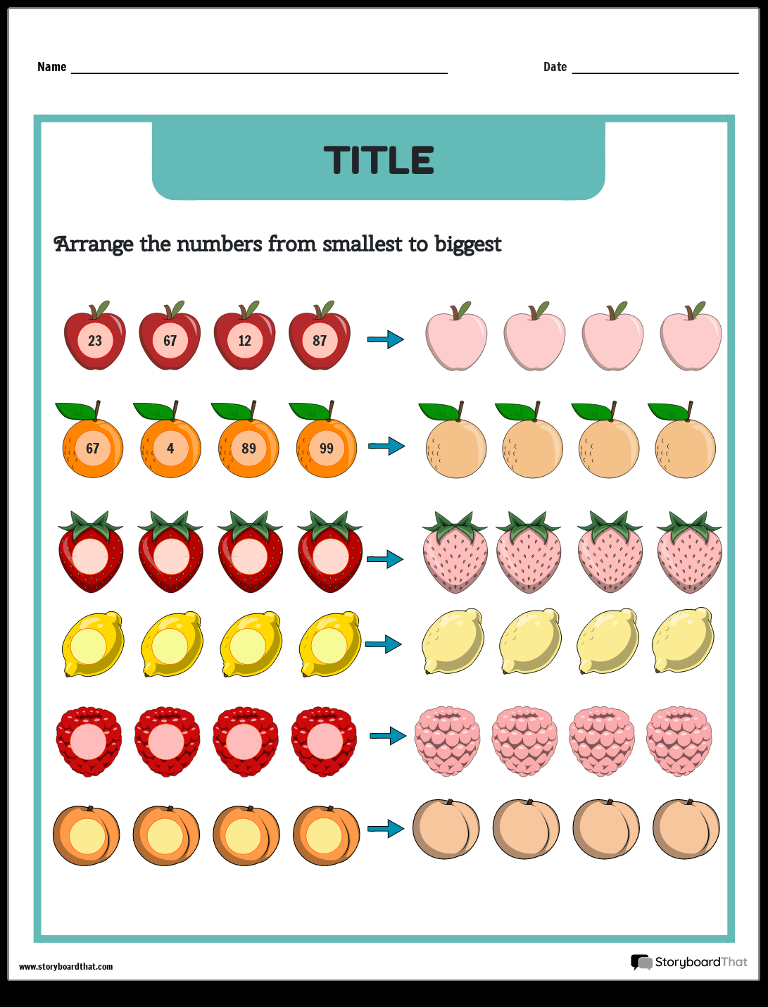 Free Ordering Numbers Worksheets For Math Practice