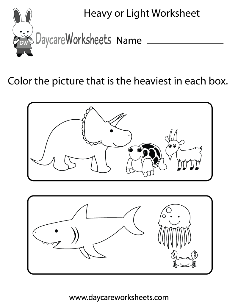 Free Preschool Heavy Or Light Worksheet Lesson Coloring Printable Traffic Light Worksheet For Class 1 2 3 Made By Teachers