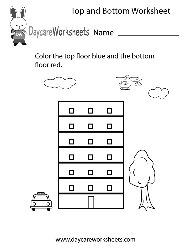Free Preschool Top And Bottom Worksheet Ordinal Numbers Worksheets Superstar Worksheets