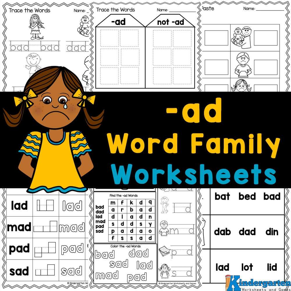 FREE Printable At Word Family Worksheets