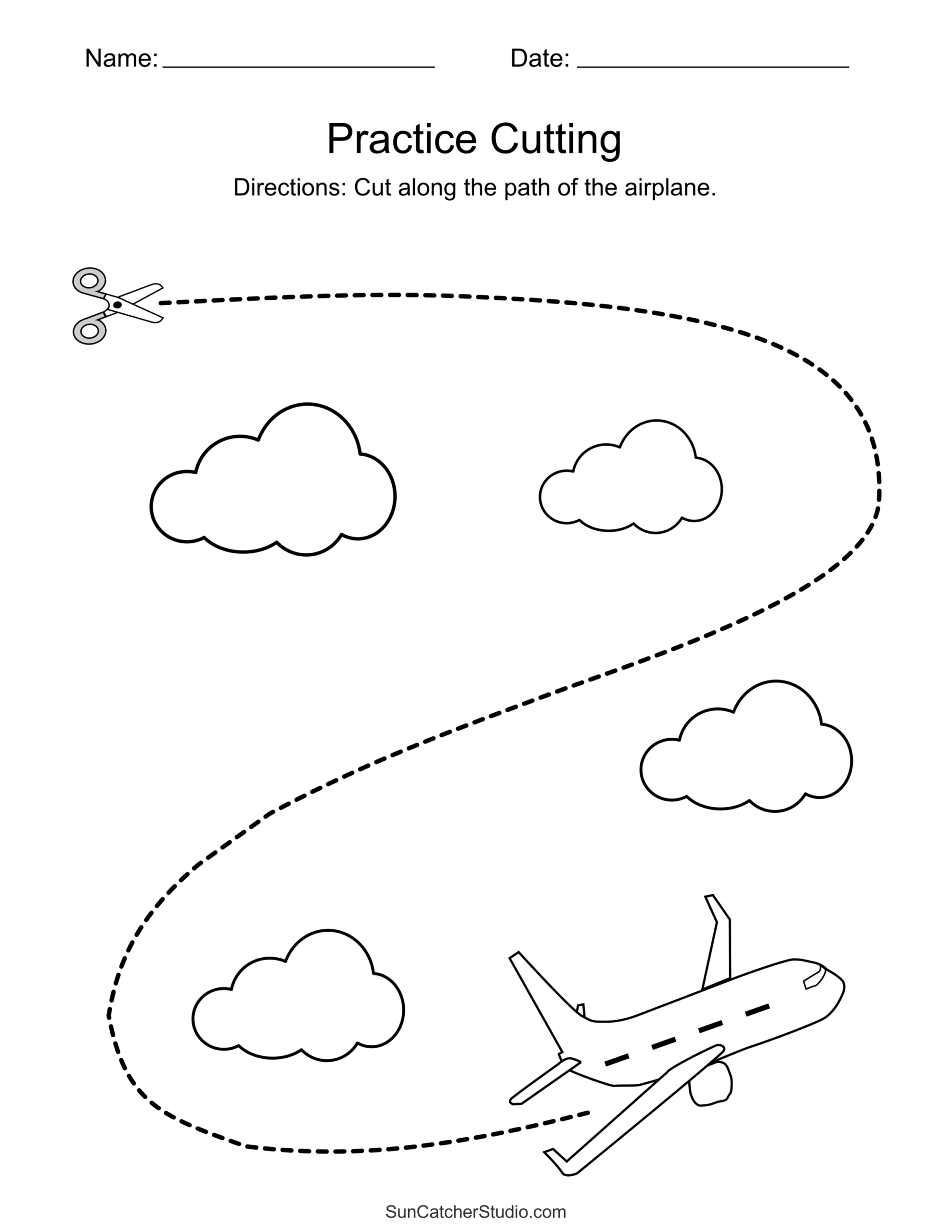Scissor Practice For Preschool Free Printable PDF For Kids