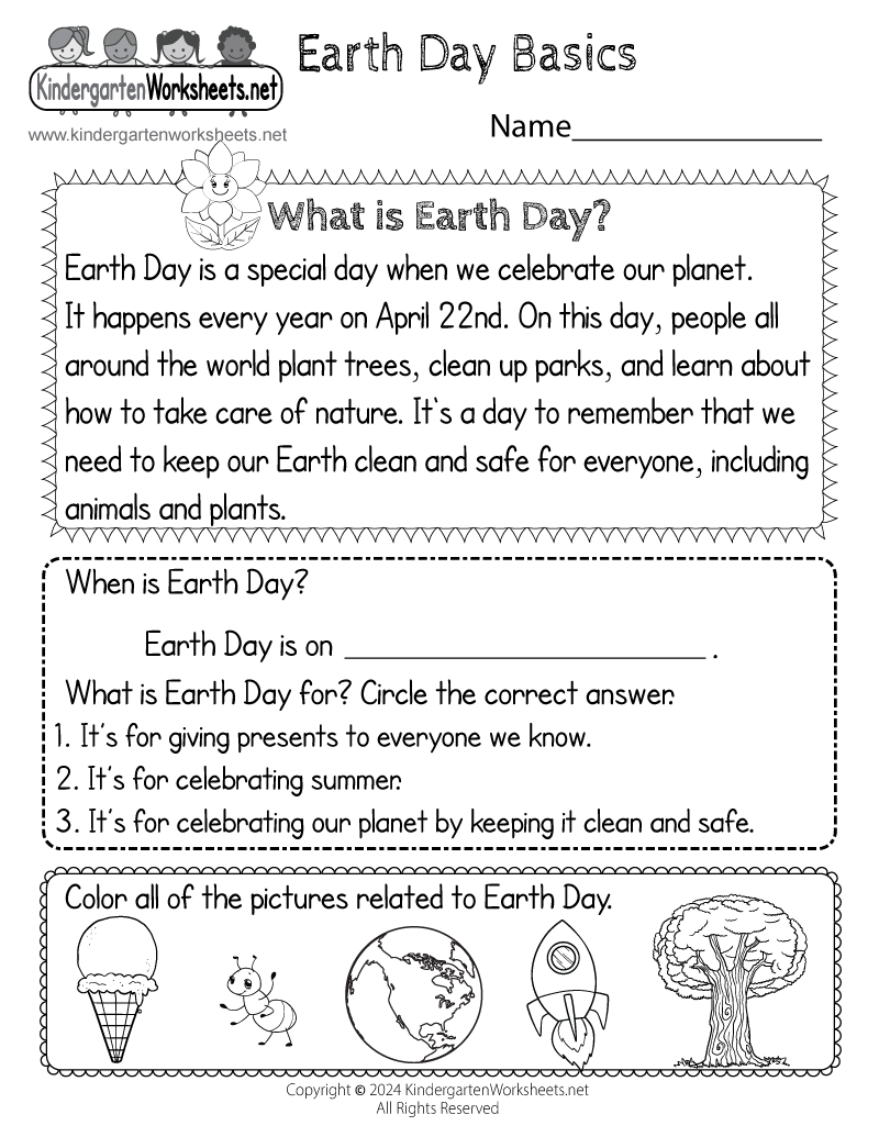 Free Printable Earth Day Worksheet Earth Day Cut Paste And Color Free Printable PDF Ezpzlearn
