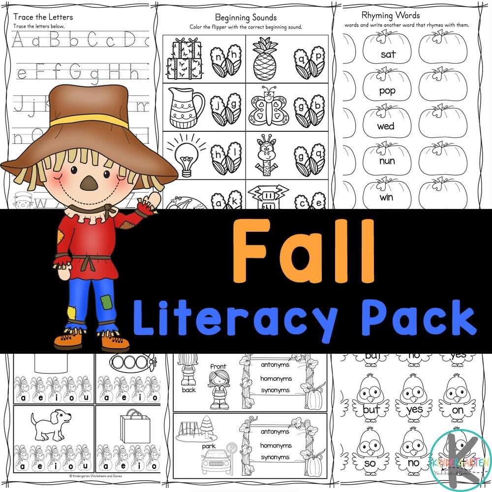 FREE Printable Fall Literacy Worksheets For Kindergarten FREE Printable Fall Literacy Worksheets For Kindergarten