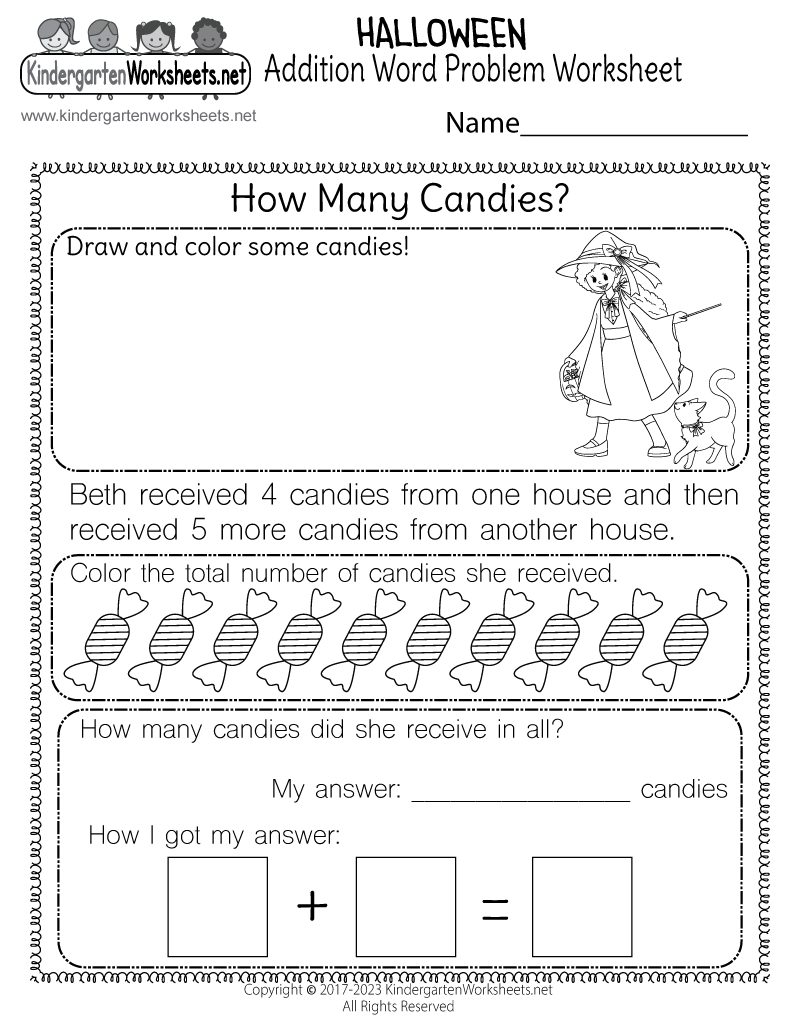 Free Printable Halloween Addition Word Problem Worksheet Free Printable Halloween Addition Word Problem Worksheet