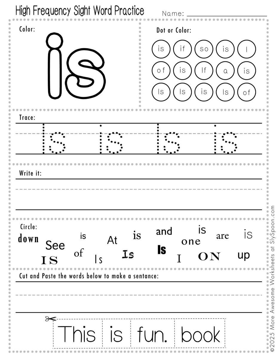 Free Printable High Frequency Sight Word Worksheets Sight Words The Of And A To In Is You That It List 1 Of 10 Sly Spoon