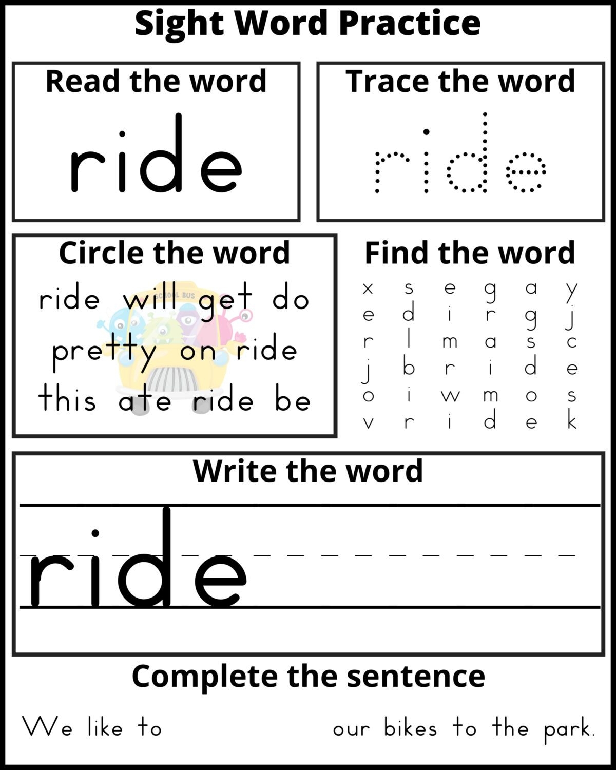 Free Printable Tracing Words Vocabulary Worksheet