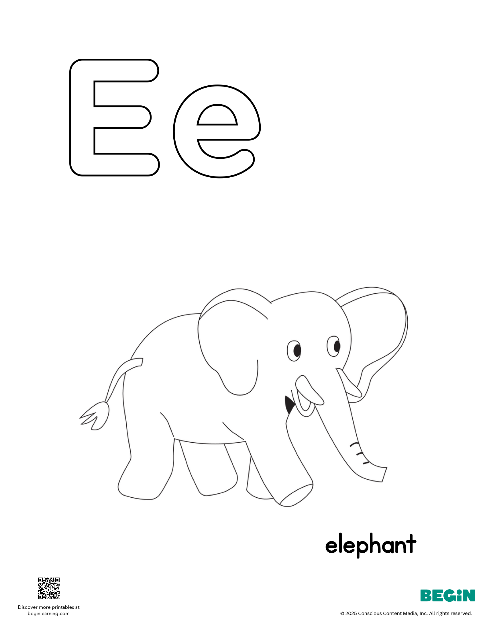 Free Printable Letter E Coloring Pages Begin Learning