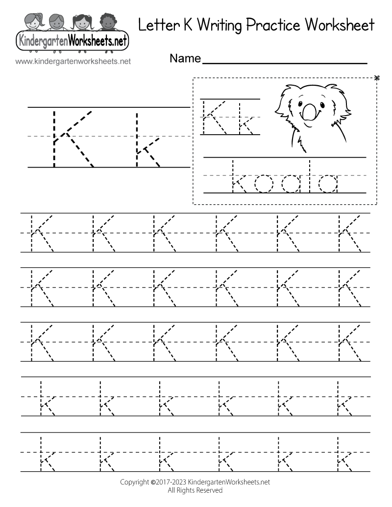 Letter K Coloring Worksheet Free Printable Digital PDF