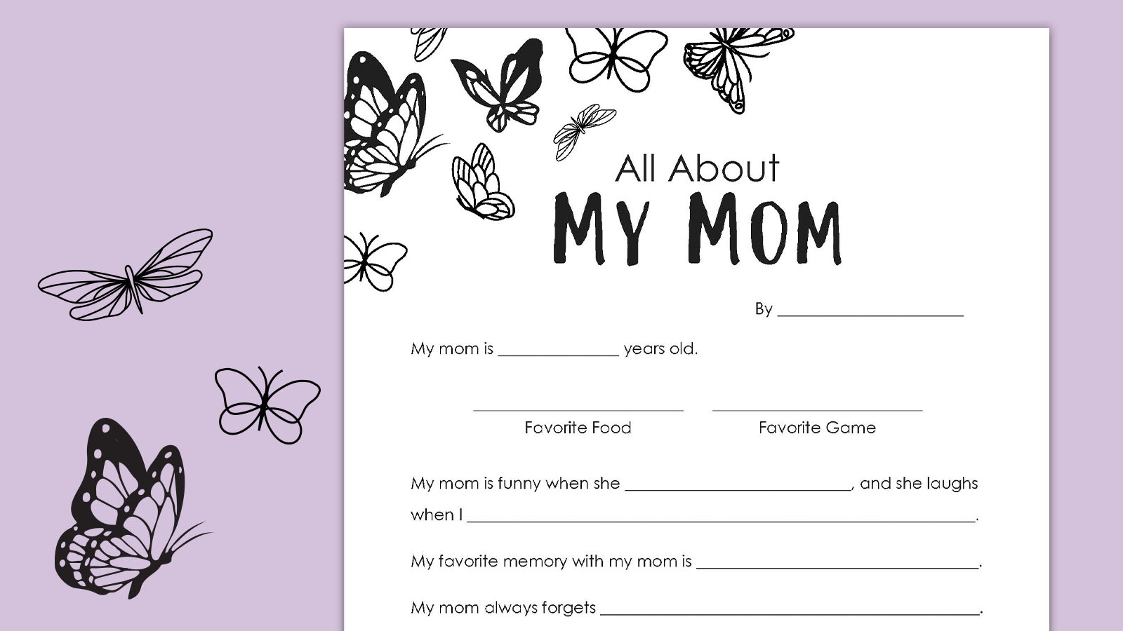 Free Printable Mother S Day Questionnaire Free Printable Mother S Day Questionnaire