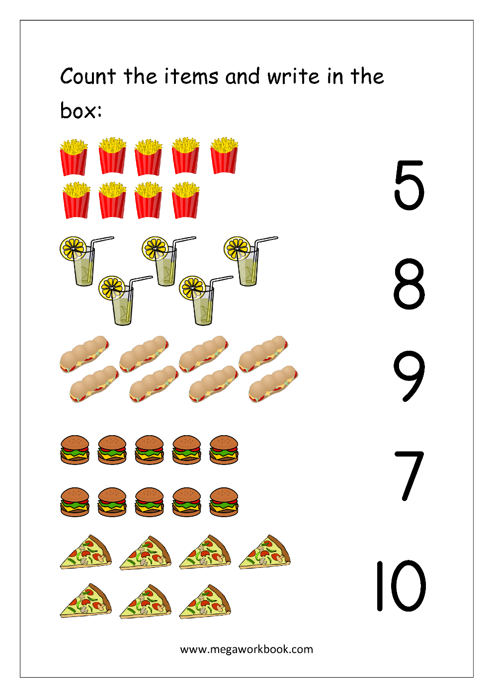Free Printable Number Matching Worksheets For Kindergarten And Preschool Count And Match 1 10 MegaWorkbook Free Printable Number Match Worksheet