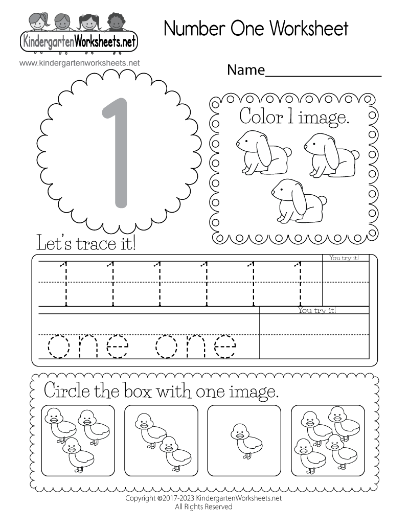 Worksheet For Tracing Number 1 Free Printable KidsNex