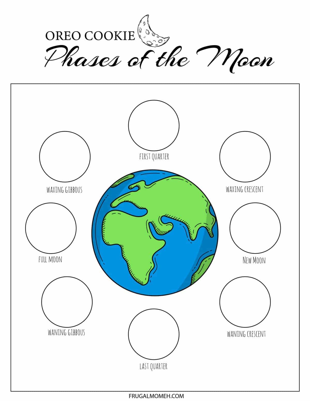 Moon Phases Free Worksheet SKOOLGO