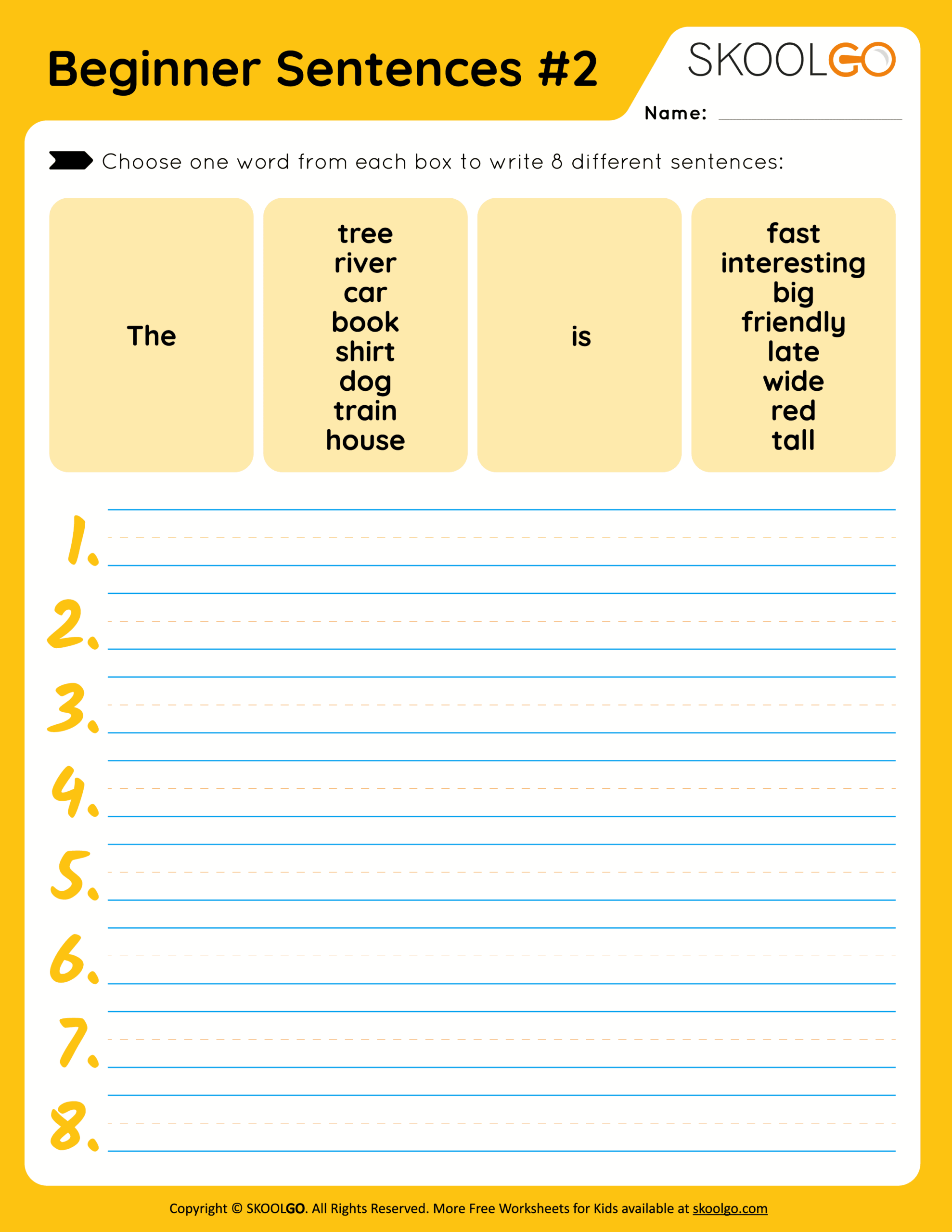 Back To School Build And Write Sentence Present Tense Edition 3 Word Made By Teachers