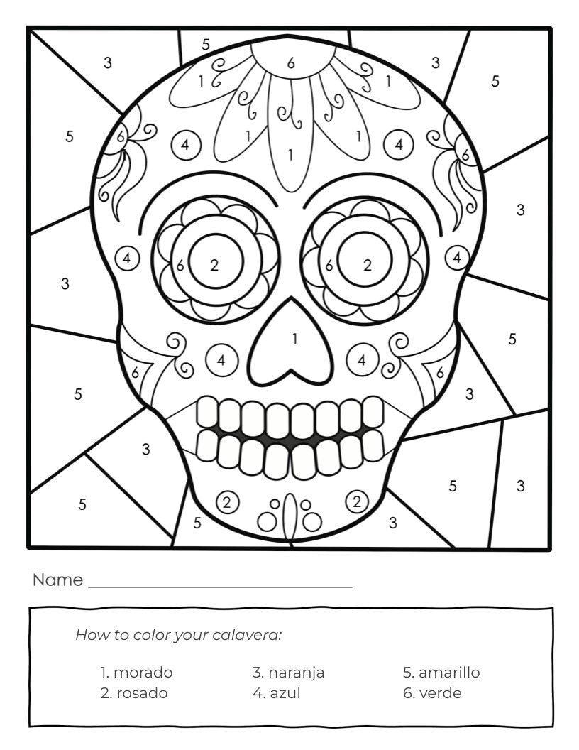 Free Spanish Worksheets For Day Of The Dead Spanish Mama