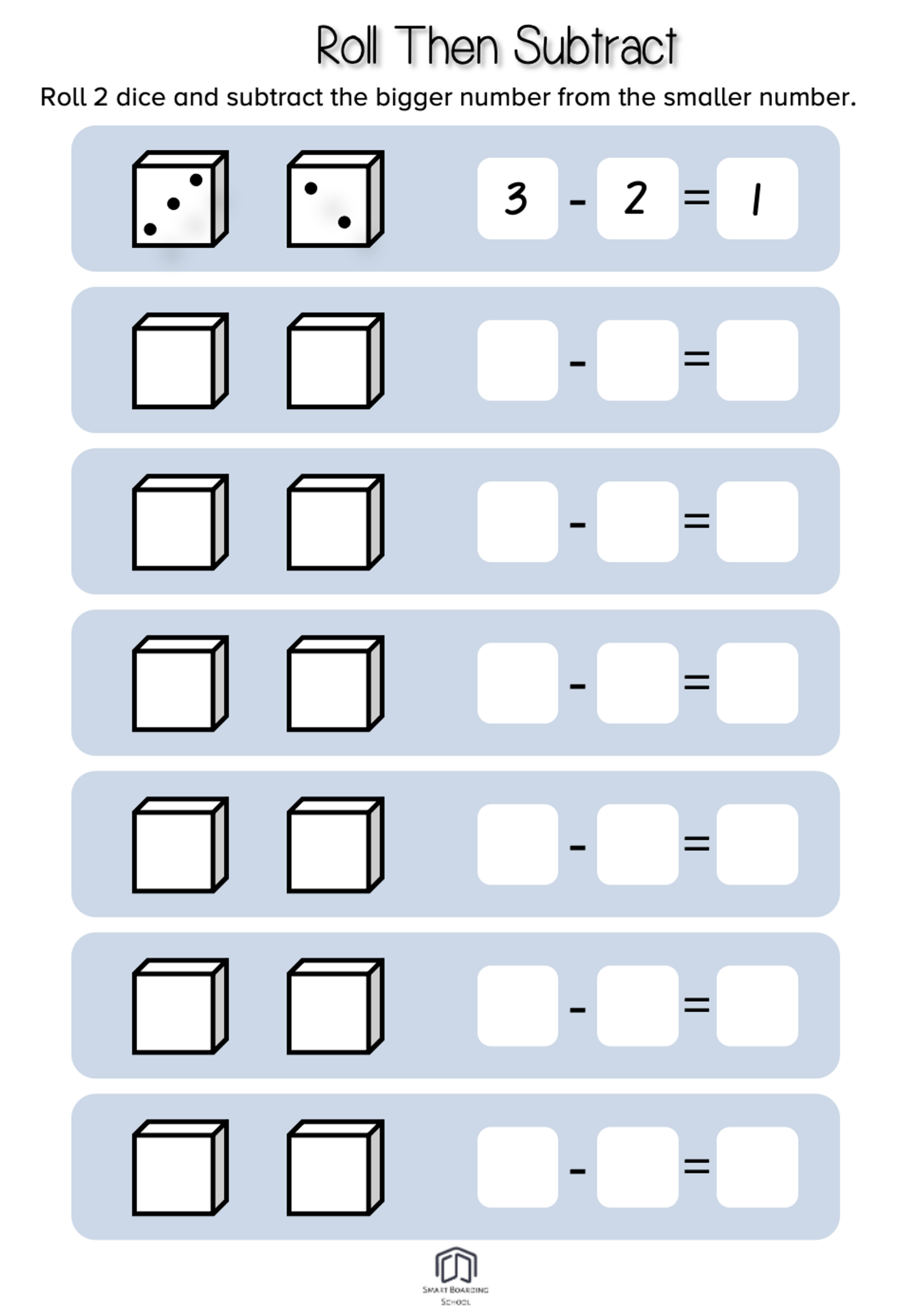 Free Subtraction Worksheets For Foundation