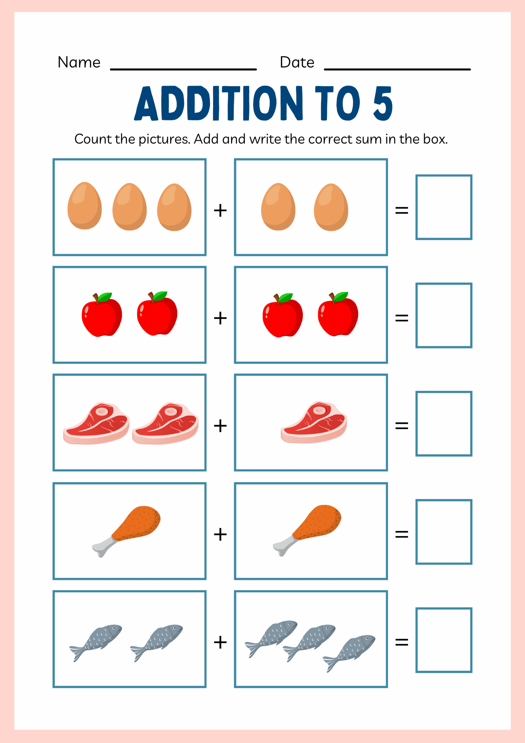 Column Addition With Pictures Worksheet Free Printable Digital PDF