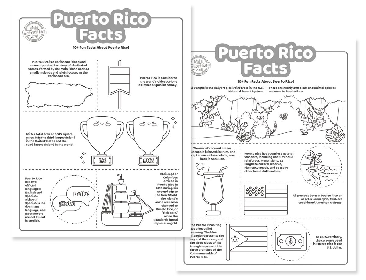Fun Puerto Rico Facts For Kids To Print And Learn Kids Activities Blog Puerto Rico Fact Sheet For Early Readers Made By Teachers