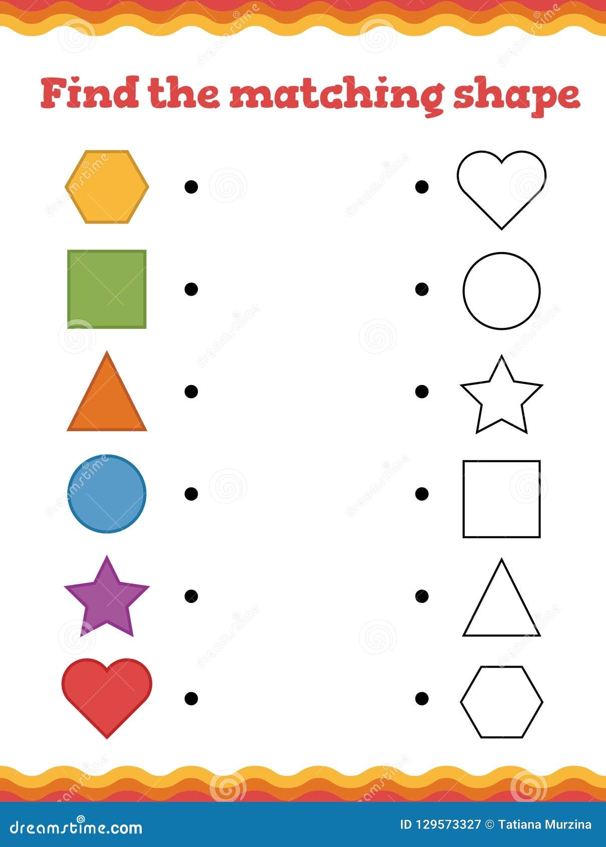 Game For Preschool Children Find The Matching Form Preschool Or Kindergarten Worksheet Vector Illustration Stock Vector Illustration Of Circle Entertainment 129573327