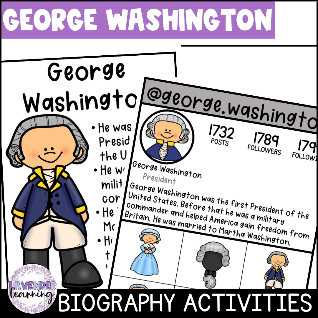 George Washington Biography Activities For Kindergarten 1st Grade 2nd Grade Made By Teachers