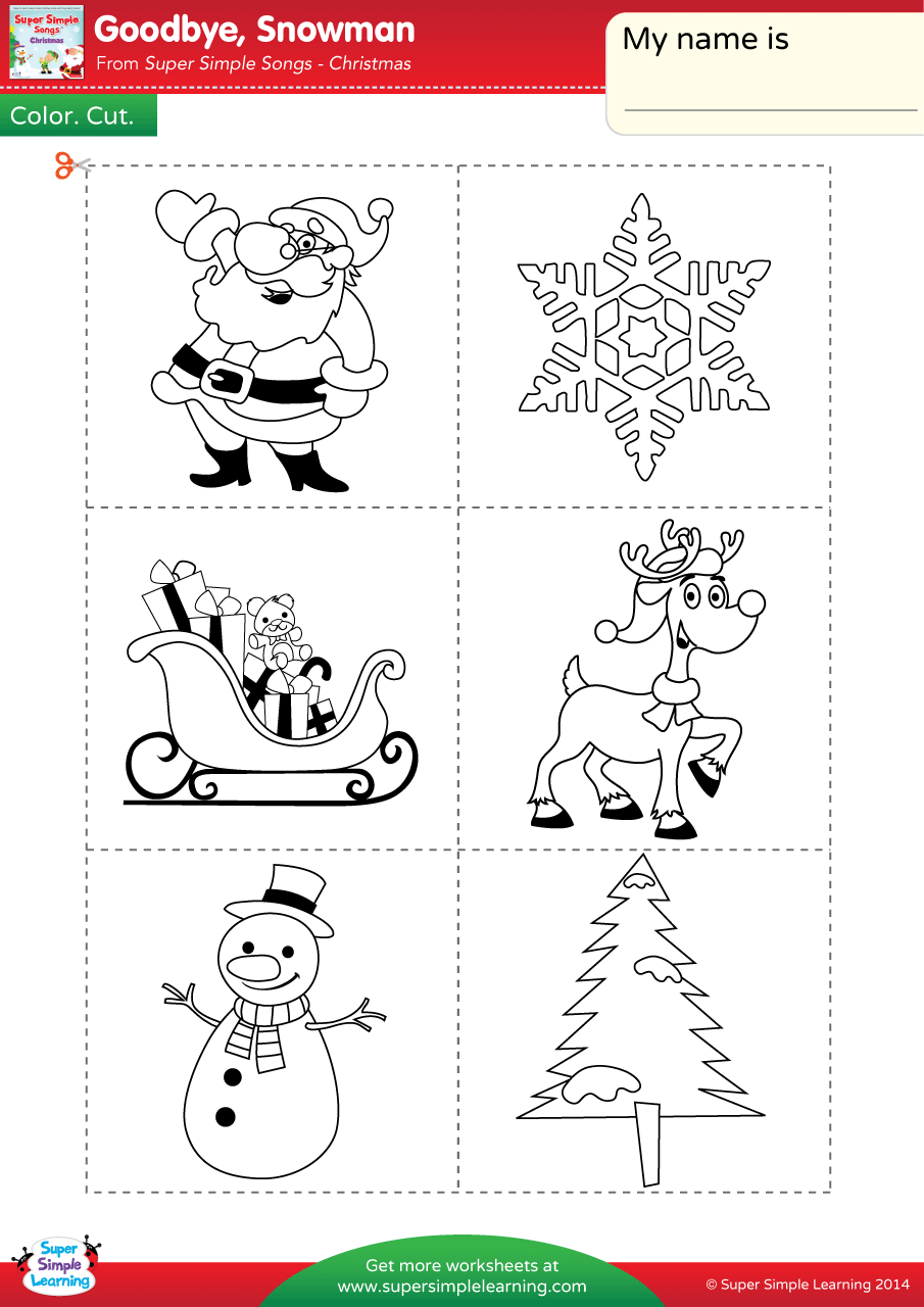 Goodbye Snowman Worksheet Color Cut Paste Super Simple Goodbye Snowman Worksheet Color Cut Paste Super Simple