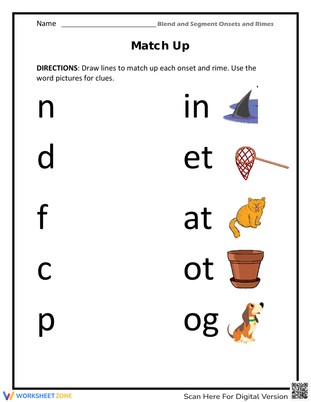Grade 1 Onsets And Rimes Worksheets Printable