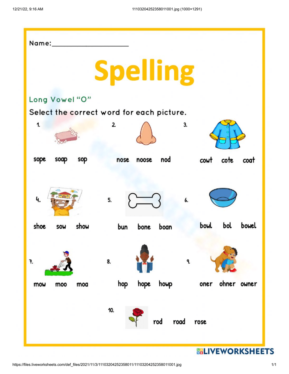 Grade 2 Long O Worksheets Grade 2 Long O Worksheets