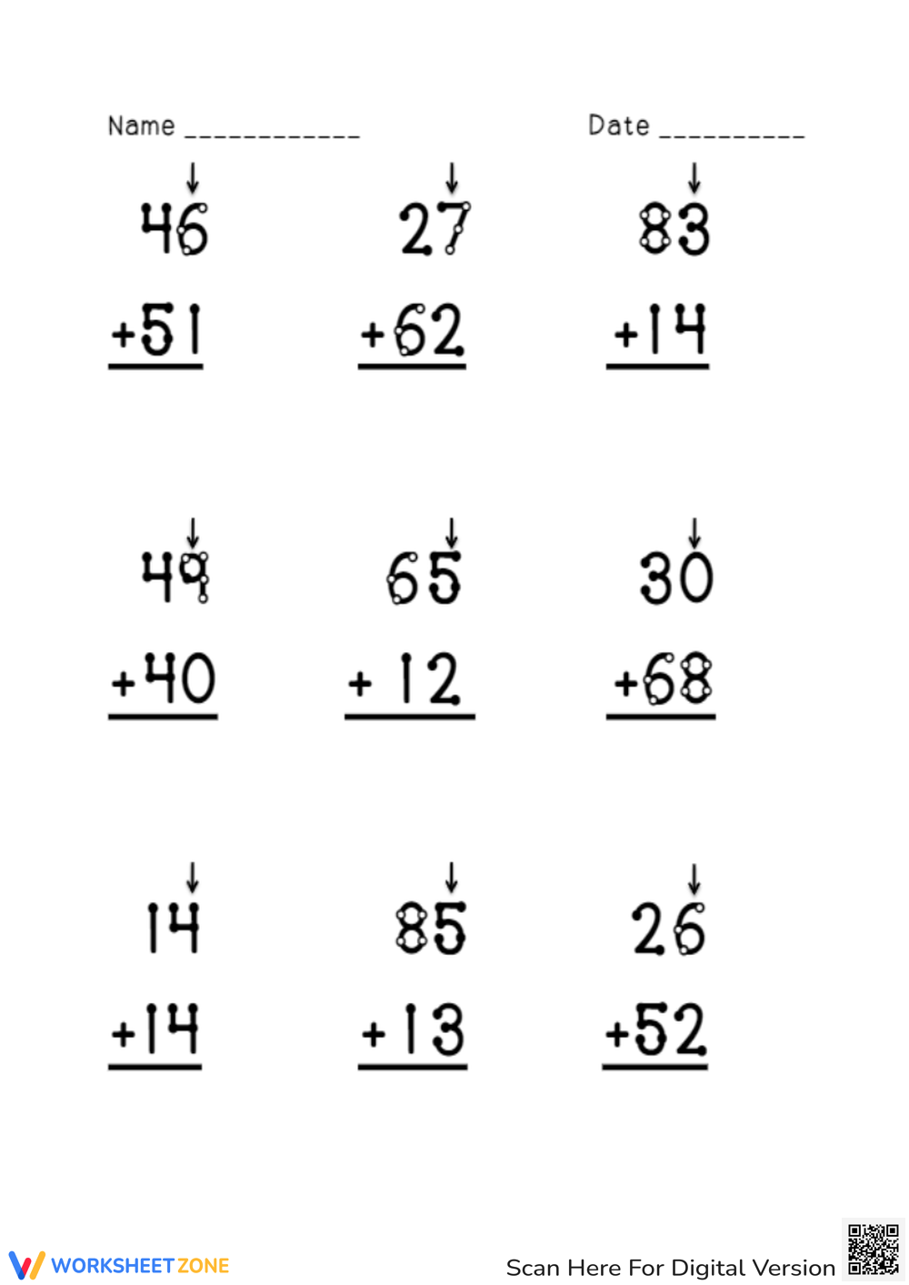 Grade 2 Touch Math Worksheets Printable
