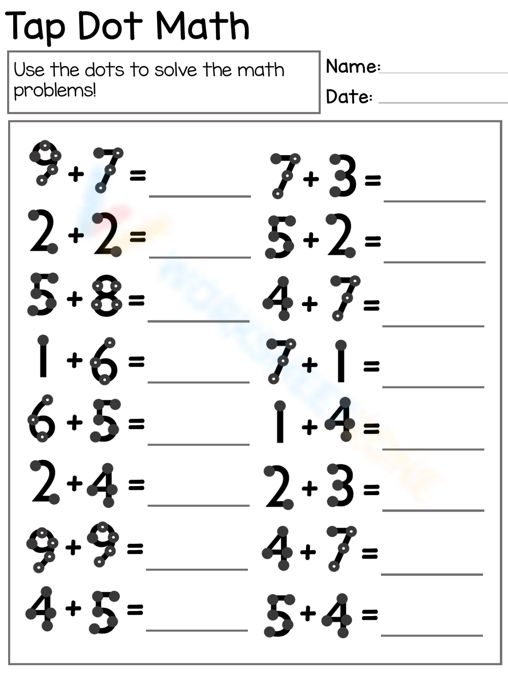 Grade 2 Touch Math Worksheets Printable