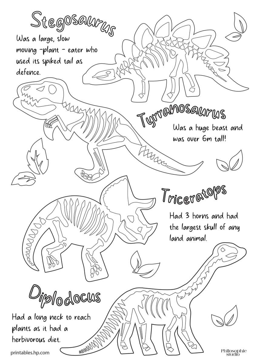 Grandparents Dino Bones Printables Free Coloring Pages Learning Worksheets HP Official Site
