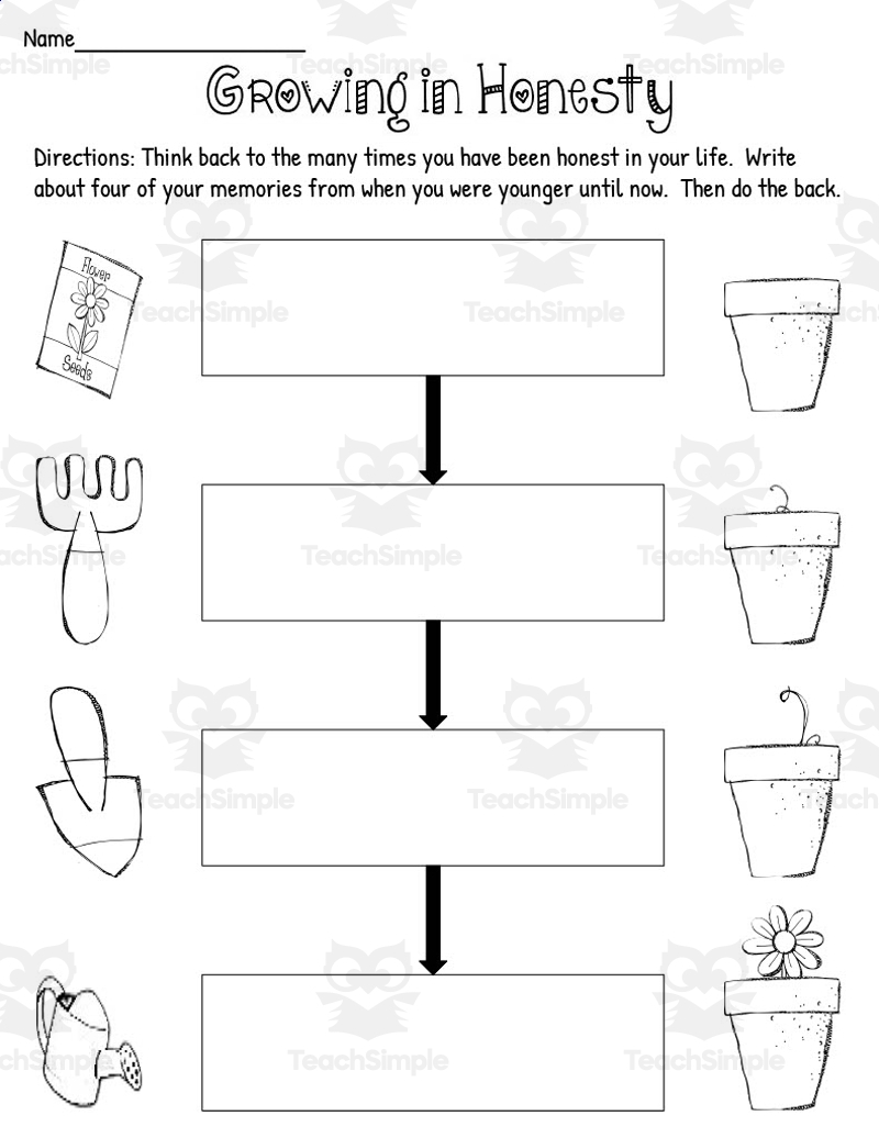 Growing Into Honesty Worksheet By Teach Simple