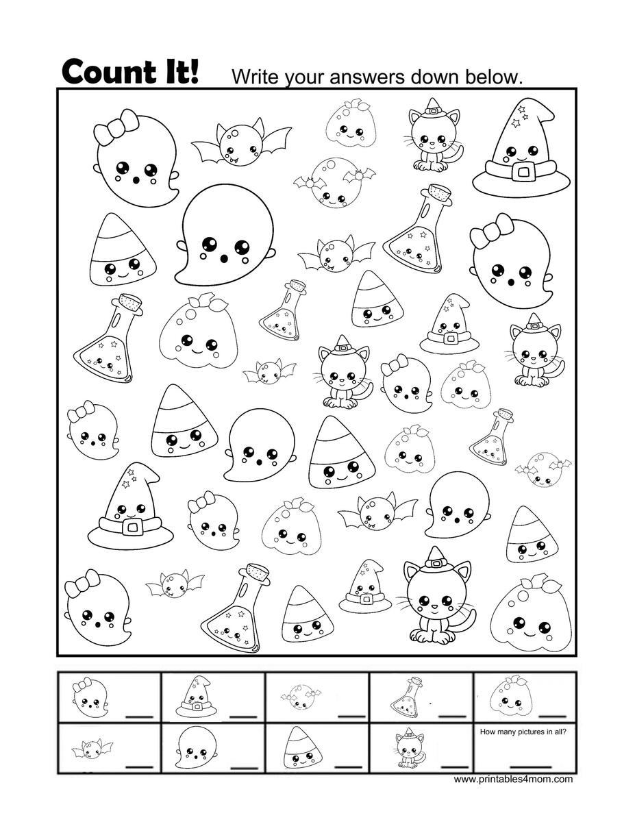 Halloween Activity Printables Count It And More Printables 4 Mom