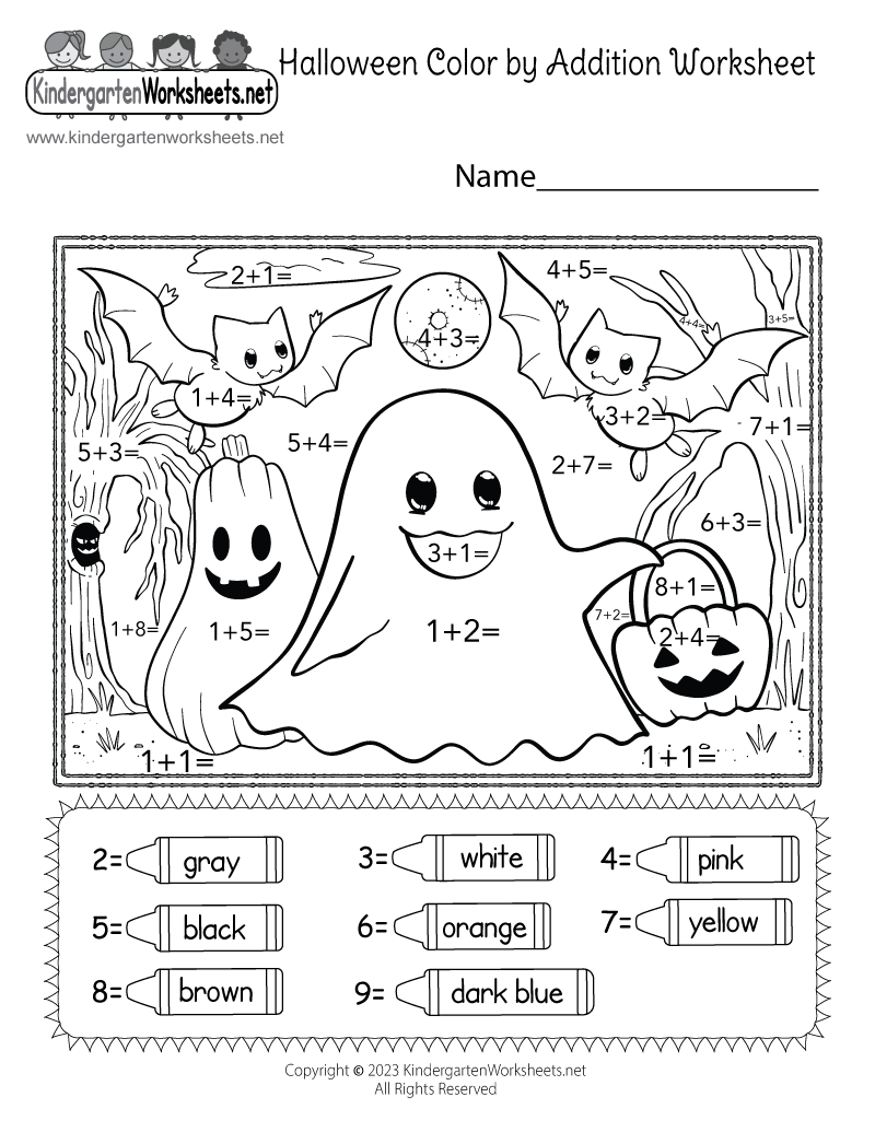 Halloween Color By Addition Worksheet Free Printable Digital PDF Free Halloween Addition Worksheets For Kindergarten